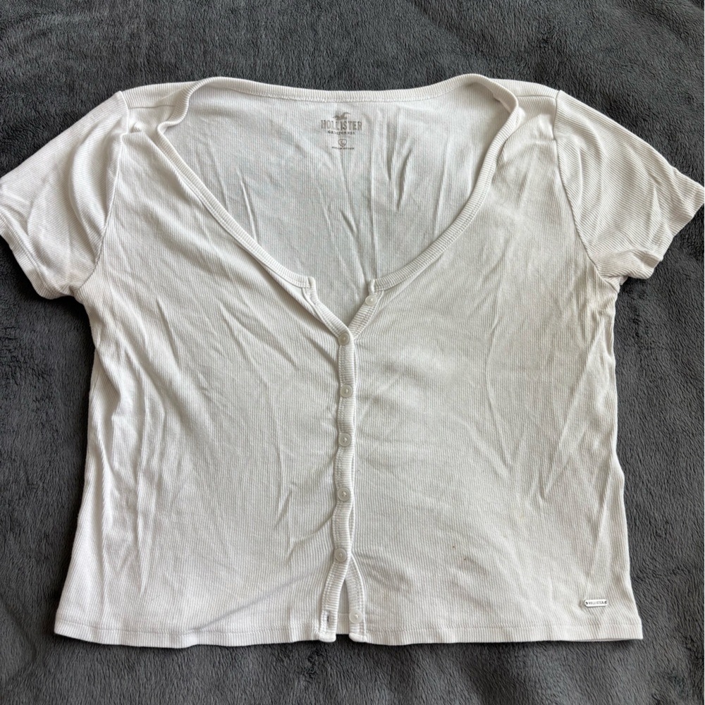 Hollister Cream Button-Up Top